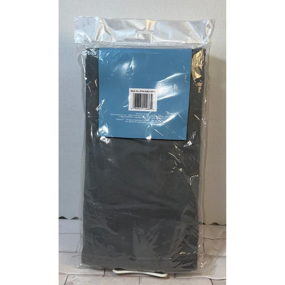 Whitmor Underbed‎ Storage Bag Gray Zippered Clear Top 18x42x8 6744-9363-GRAY NEW